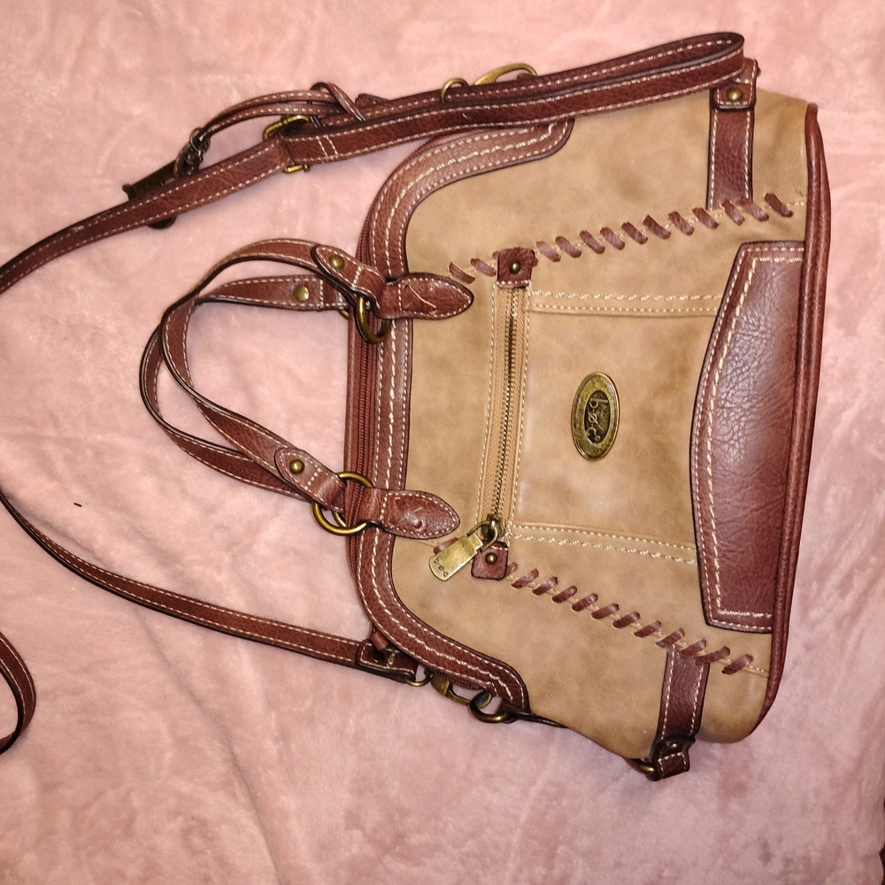 b.o.c. Two-Tone Brown and Tan Shoulder Bag